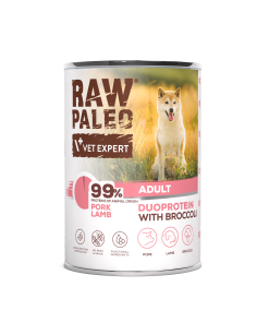 Raw Paleo Adult DUAL svinjina/jagnjetina z brokolijem