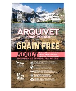Arquivet Grain Free Adult Losos & tuna z zelenjavo briketi 12 kg - spredaj