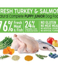 Fresh Turkey Salmon Puppy Junior - Puran in losos spredaj