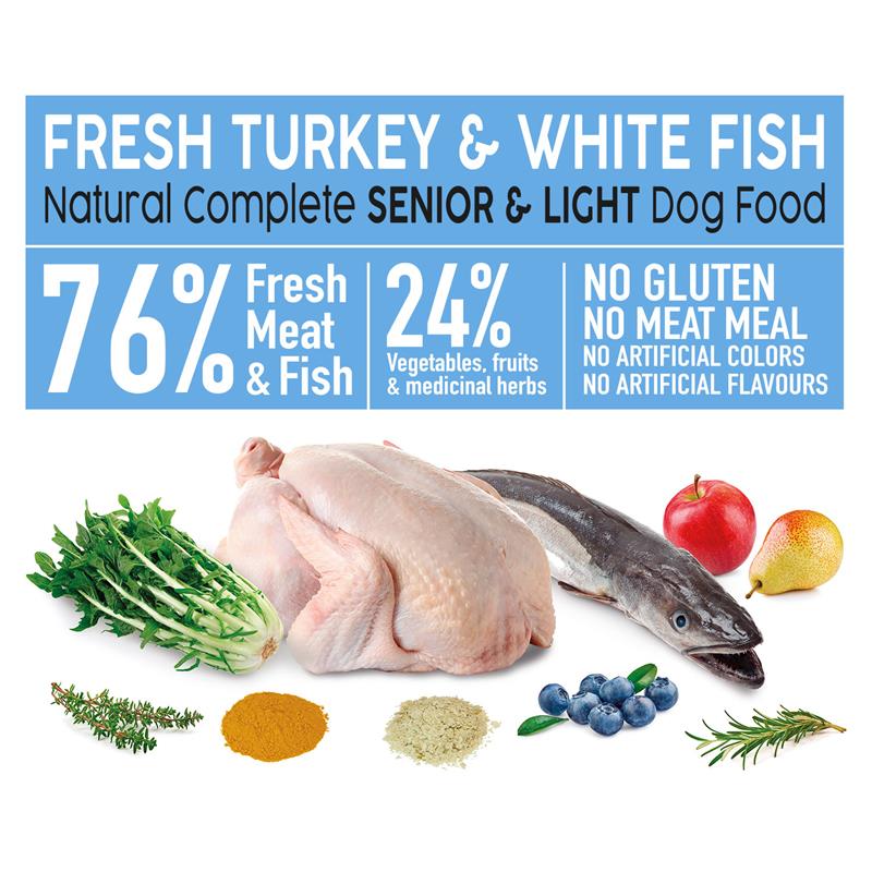 Fresh Turkey White Fish Senior Light - Puran in bela riba spredaj