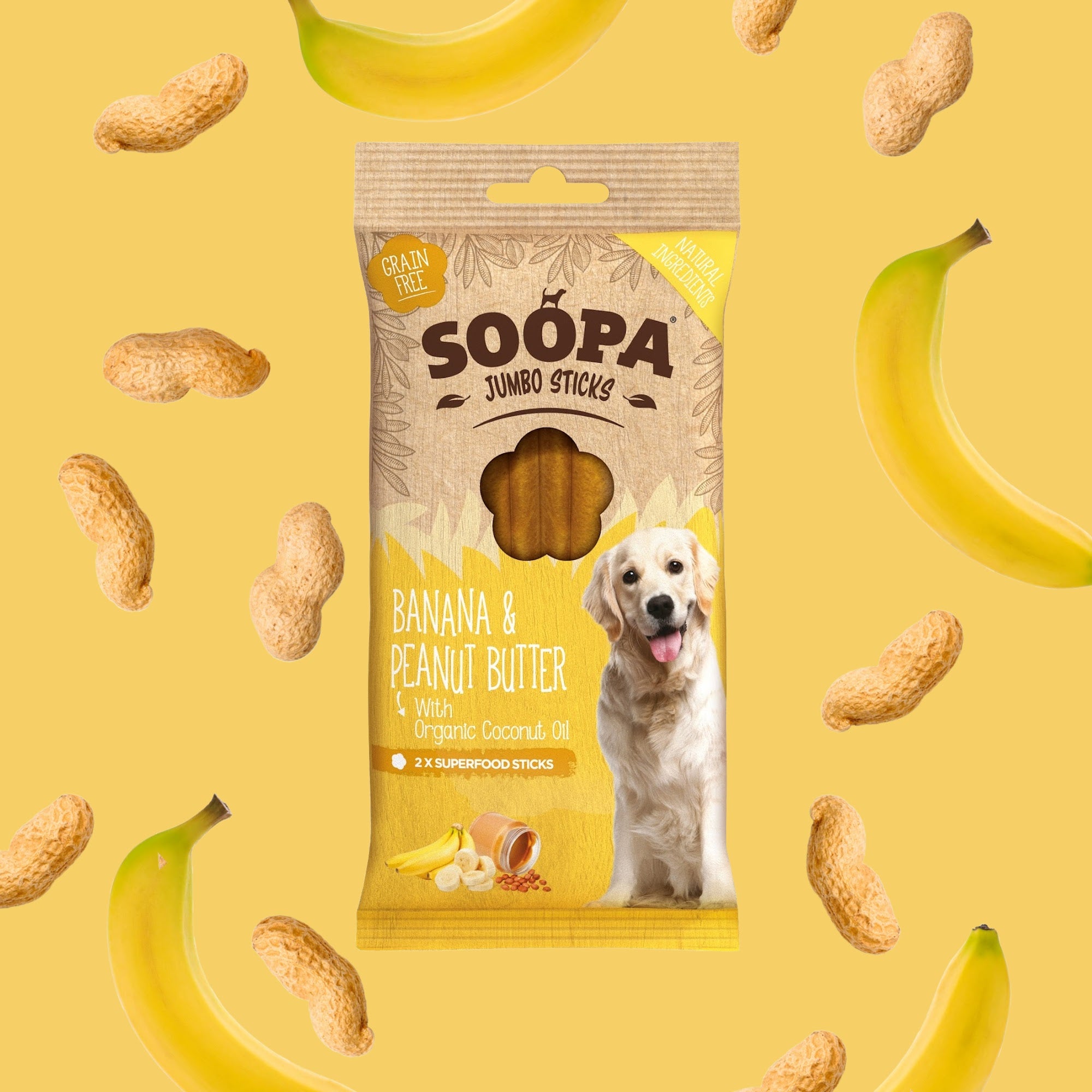 Jumbo Dental Sticks - Banana & Arašidovo maslo
